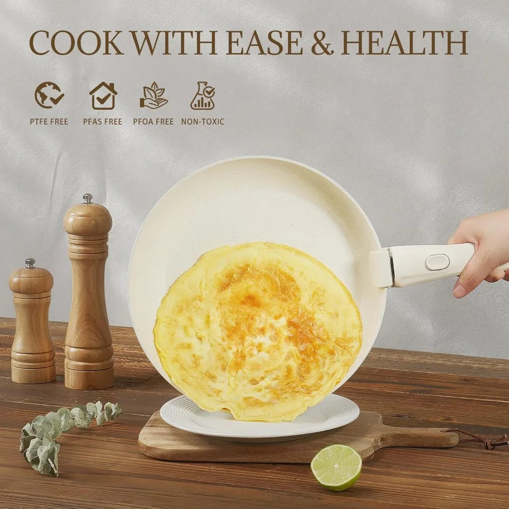 Iosn 23 Piece Ceramic Nonstick Cookware Set Detachable Handle