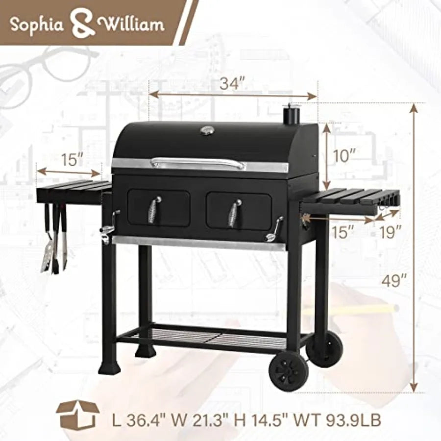 Charcoal BBQ Grill Heavy Duty Outdoor