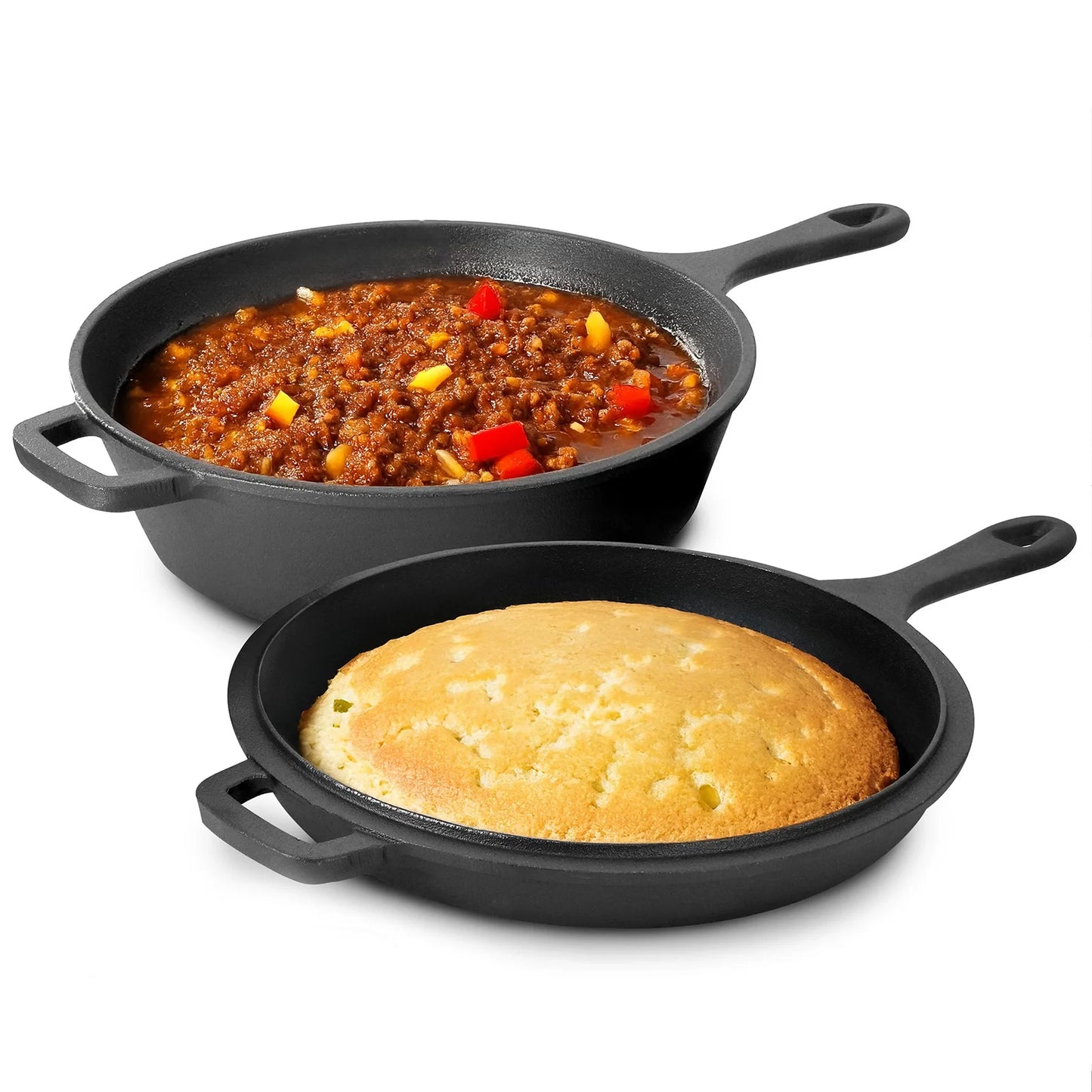 Preseasoned Cast Iron Dutch Oven and Skillet 2in1 Combo