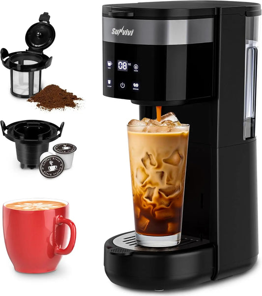 Iosn Iced Coffee Maker 3 Brew Options K Cup Ground