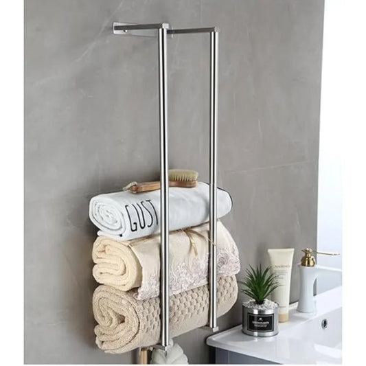 Towel Storage Wall Mounted Rack Stainless Steel for Bathroom Organization