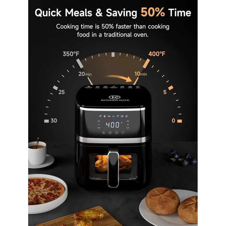 LISM Digital Air Fryer Oven With Transparent Window Seven Presets