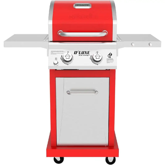 Deluxe 2-Burner Propane Gas Grill With Stainless Control Panel And Foldable Table