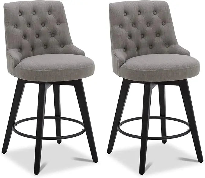 Zhuxiang Modern Swivel Bar Stools With Back Upholstered Fabric