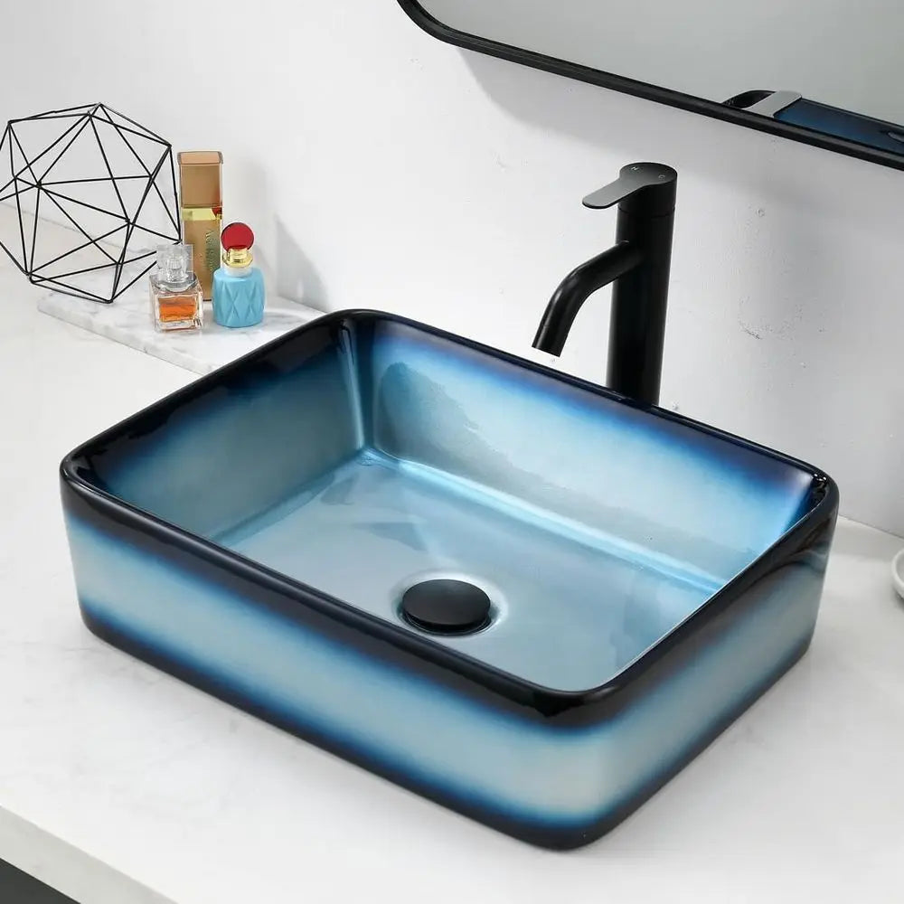Ceramic Vessel Sink With Faucet For Bathroom Vanity