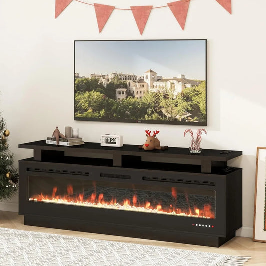ZHUXIANG Electric Fireplace TV Stand Mantel Cabinet