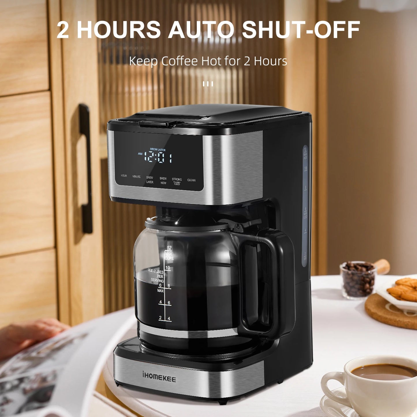 Yabano Programmable Drip Coffee Maker With Iced Coffee Function Touch Screen