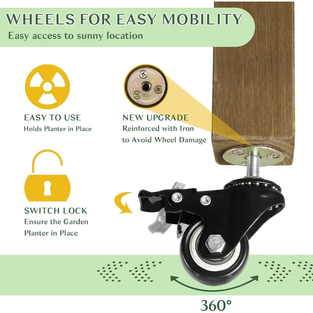 Hign-concerned Elevated Wood Planter Box For Garden